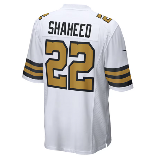NO.Saints #22 Rashid Shaheed White Alternate Game Jersey Stitched American Football Jerseys