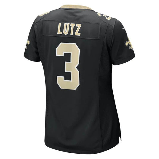 NO.Saints #3 Wil Lutz Black Player Game Jersey Stitched American Football Jerseys