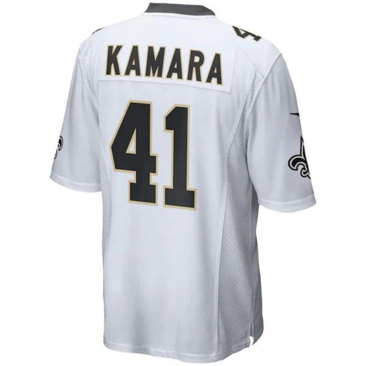 NO.Saints #41 Alvin Kamara White Game Jersey Stitched American Football Jersey