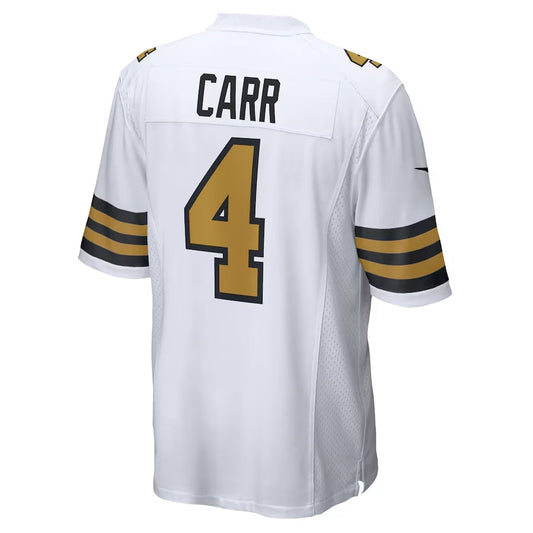 NO.Saints #4 Derek Carr Player White Alternate Game Stitched American Football Jersey