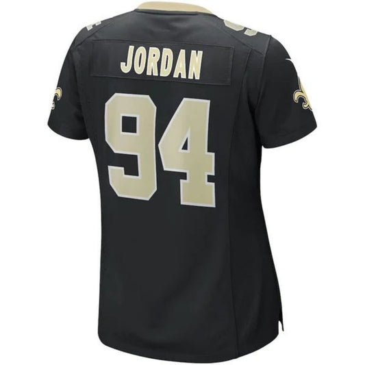 NO.Saints #94 Cameron Jordan Black Game Jersey Stitched American Football Jerseys