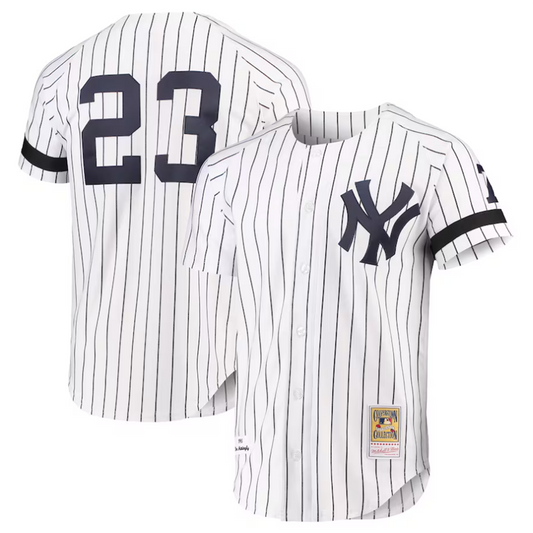 NY.Yankees #23 Don Mattingly Player White Cooperstown Collection Baseball Jerseys