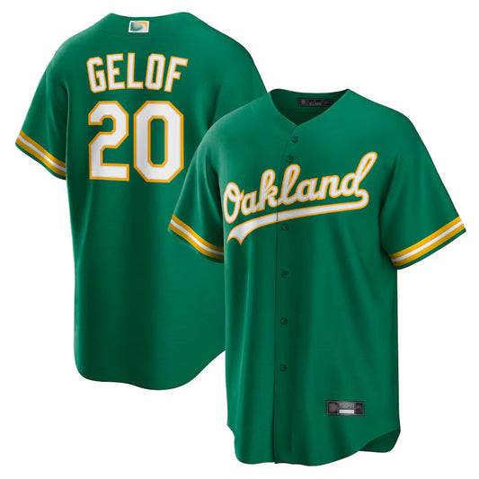 O.Athletics #20 Zack Gelof Player Green Home Replica Baseball Jerseys
