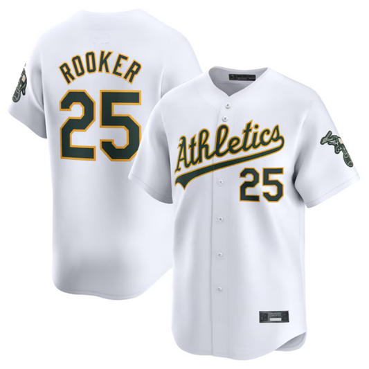 O.Athletics #25 Brent Rooker White Home Limited Player Jersey American Stitched Baseball Jerseys
