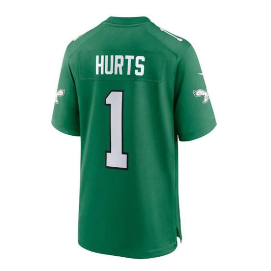 P.Eagles #1 Jalen Hurts Alternate Game Player Jersey - Green Stitched American Football Jerseys