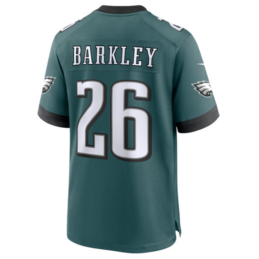 P.Eagles #26 Saquon Barkley Midnight Green Game Player Jersey Stitched American Football Jerseys