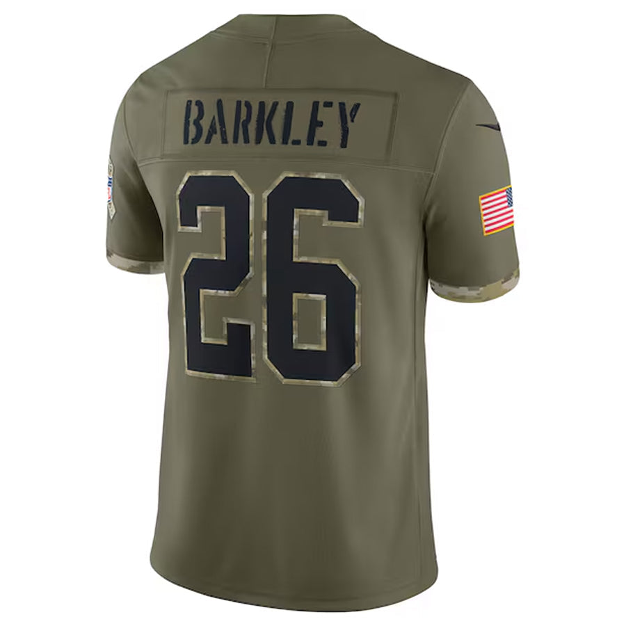 P.Eagles #26 Saquon Barkley Player Salute To Service Olive Football Jerseys