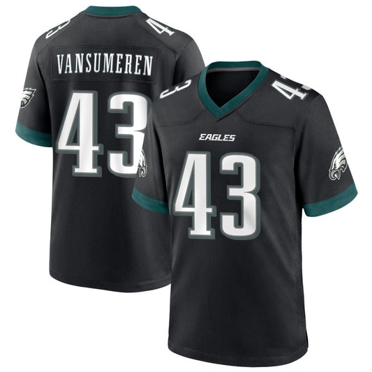 P.Eagles #43 Ben VanSumeren Player Black Game Football Jerseys