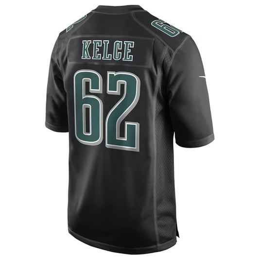 P.Eagles #62 Jason Kelce Player Carbon Black Fashion Game Football Jerseys