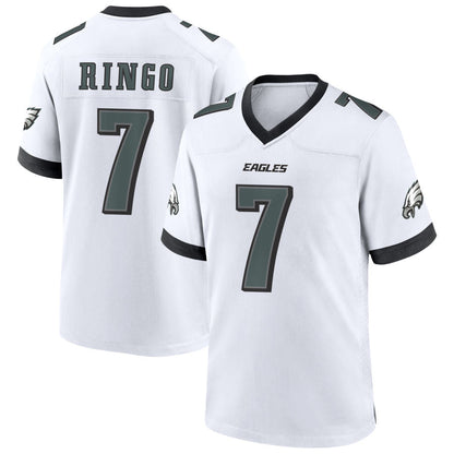 P.Eagles #7 Kelee Ringo Player White Home Game Football Jerseys