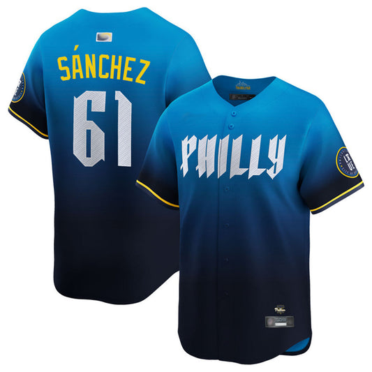 P.Phillies #61 Cristopher Sanchez Player City Connect Limited Baseball Jerseys