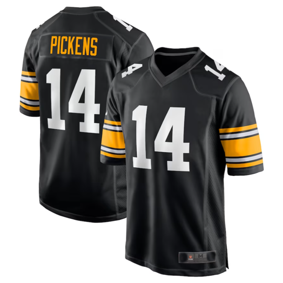 P.Steelers #14 George Pickens Black Alternate Game Player Jersey American Stitched Football Jerseys