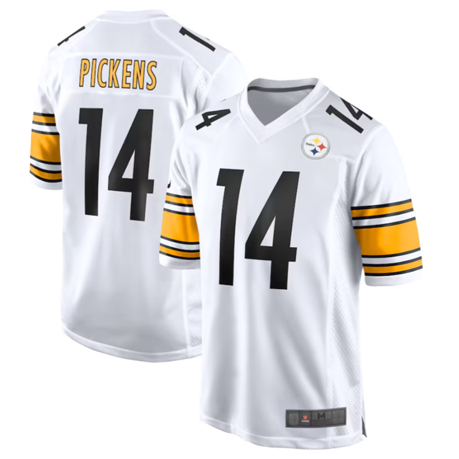 P.Steelers #14 George Pickens White Game Player Jersey American Stitched Football Jerseys