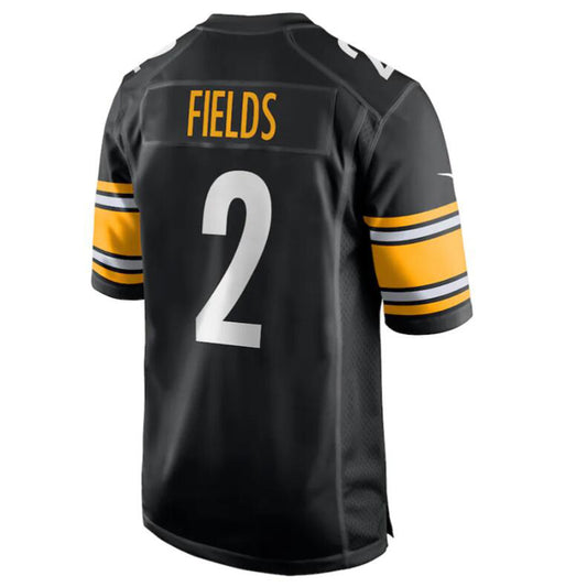 P.Steelers #2 Justin Fields Black Game Player Jersey American Stitched Football Jerseys