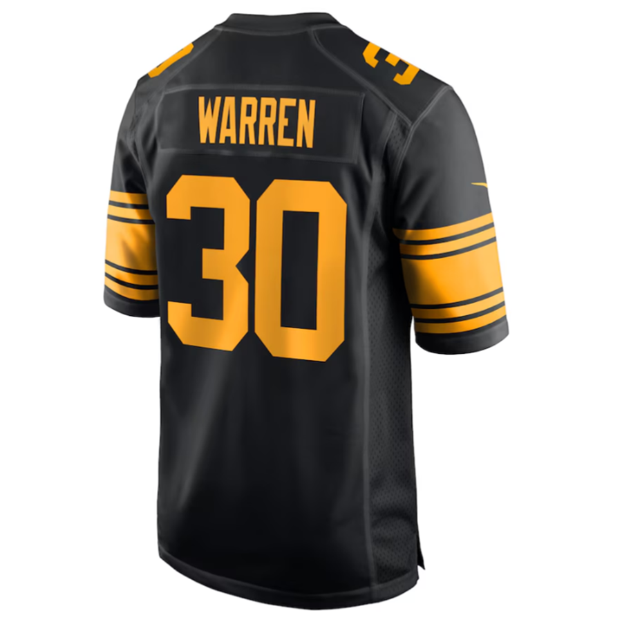 P.Steelers #30 Jaylen Warren Black Alternate Game Jersey American Stitched Football Jerseys