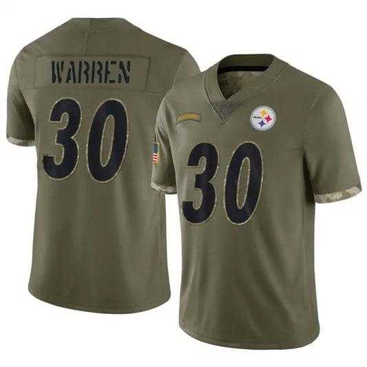 P.Steelers #30 Jaylen Warren Player Salute To Service Limited Olive Football Jerseys
