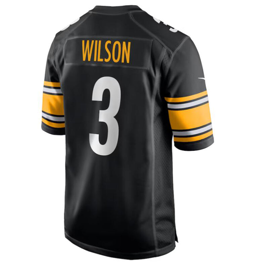 P.Steelers #3 Russell Wilson Black Game Jersey American Stitched Football Jerseys