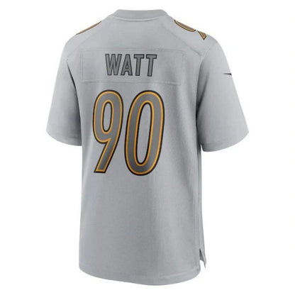 #90 T.J. Watt Player P.Steelers Gray Atmosphere Fashion Game Football Jerseys