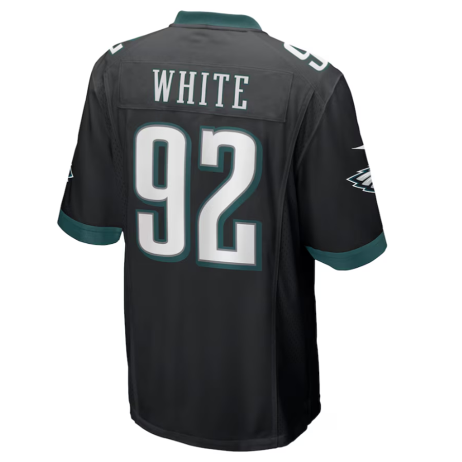 P.Eagles #92 Reggie White Black Retired Game Jersey Stitched American Football Jerseys