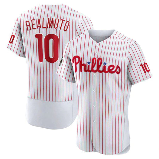 Philadelphia Phillies #10 J.T. Realmuto White 2022 World Series Home Authentic Player Jersey Baseball Jerseys