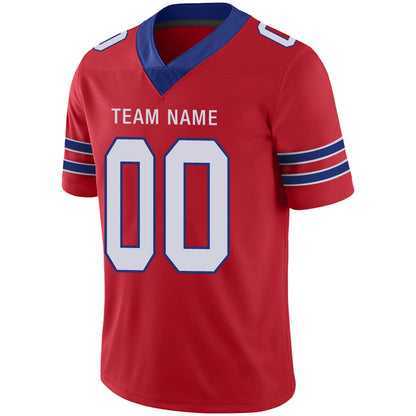 Custom B.Bills Red Personalized Design Football Jerseys
