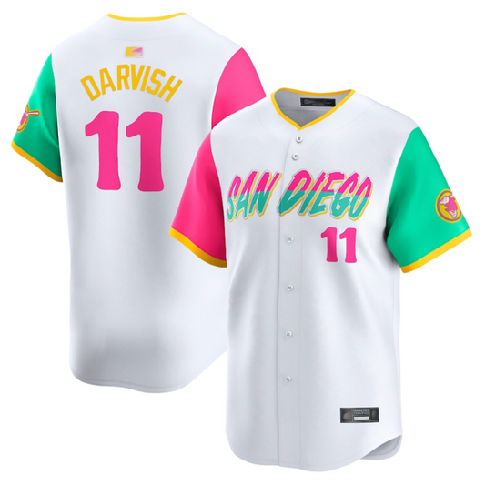 S.Diego Padres #11 Yu Darvish Player White City Connect Limited Baseball Jerseys
