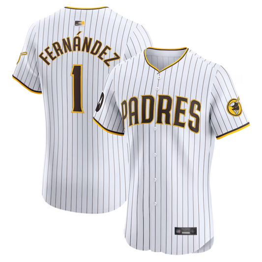 S.Diego Padres #1 Tony Fern¨¢ndez Player White Home Elite Baseball Jerseys