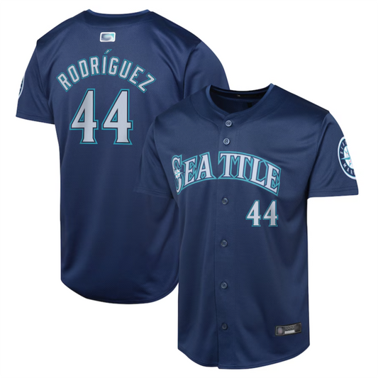S.Mariners #44 Julio Rodr¨ªguez Player Navy Road Limited Baseball Jerseys