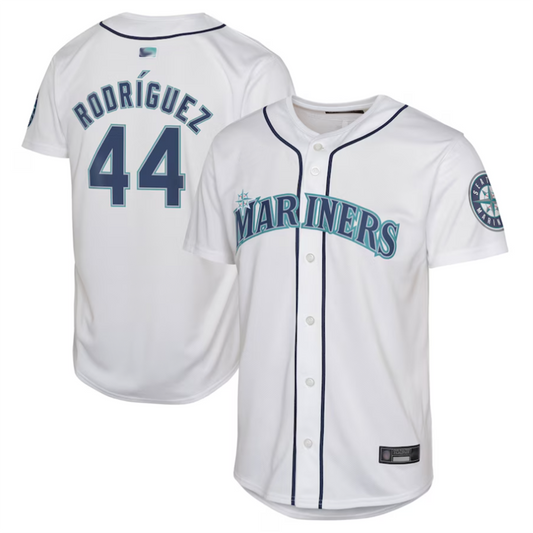S.Mariners #44 Julio Rodr¨ªguez Player White Home Limited Baseball Jerseys