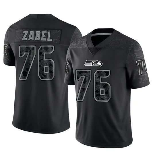 S.Seahawks #76 Grey Zabel Player Black RFLCTV Limited Football Jerseys
