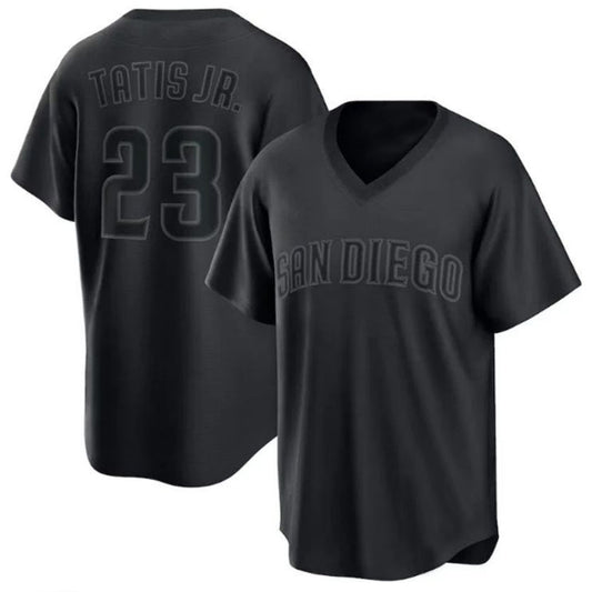 San Diego Padres #23 Fernando Tatis Jr. Pitch Black Fashion Replica Player Jersey - Black Baseball Jerseys