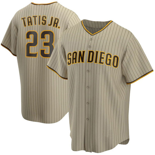 San Diego Padres #23 Fernando Tatis Jr. Tan Alternate Replica Player Baseball Jerseys