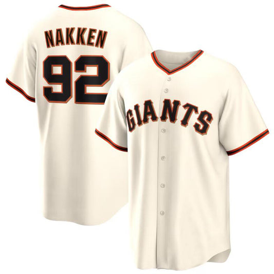 San Francisco Giants #92 Alyssa Nakken Cream Home Replica Player Jersey