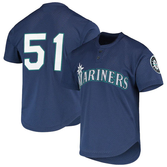 Seattle Mariners #51 Ichiro Suzuki Royal Cooperstown Collection Mesh Batting Practice Player Jersey