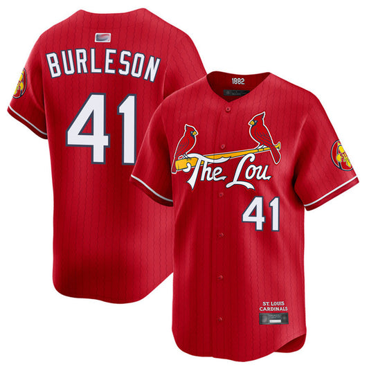 St.Louis Cardinals #41 Alec Burleson Player City Connect Limited Red Baseball Jerseys