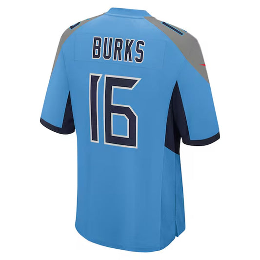 T.Titans #16 Treylon Burks Player Light Blue Home Game Football Jerseys