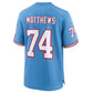 T.Titans #74 Bruce Matthews Light Blue Oilers Throwback Retired Player Game Football Jerseys