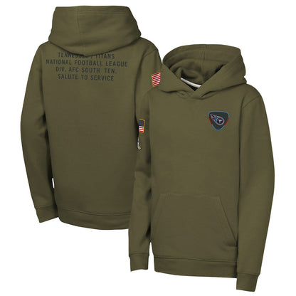 T.Titans Player Olive Salute to Service Club Fleece Hoodie Football Jerseys