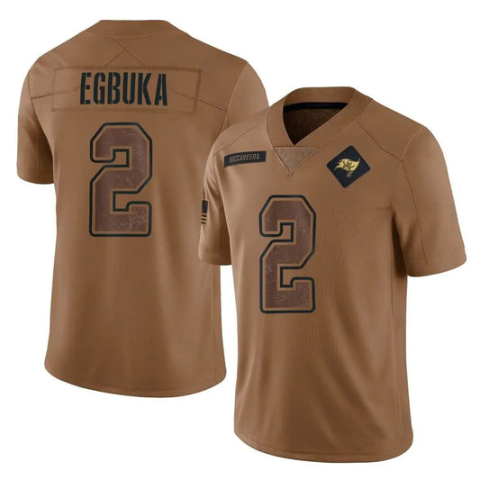 TB.Buccaneers #2 Emeka Egbuka Player Brown Salute To Service Limited Football Jerseys