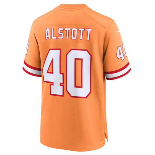 TB.Buccaneers #40 Mike Alstott Orange Throwback Game Jersey American Stitched Football Jerseys