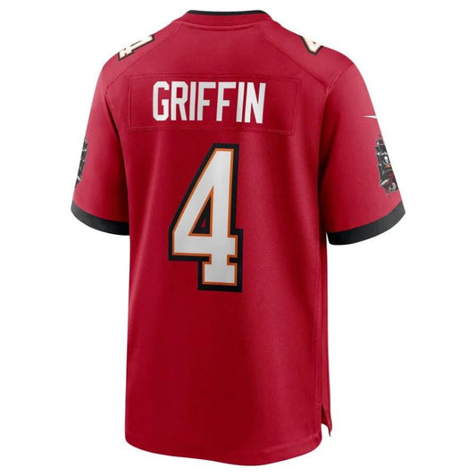 TB.Buccaneers #4 Ryan Griffin Red Player Game Jersey Stitched American Football Jerseys