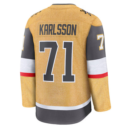 V.Golden Knights #71 William Karlsson Player Fanatics Home Premium Gold Hockey Jerseys