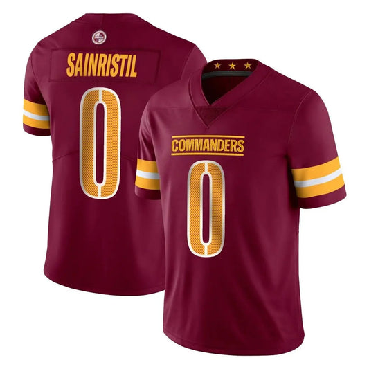 W.Commanders #0 Mike Sainristil Player Burgundy Vapor Limited Football Jerseys