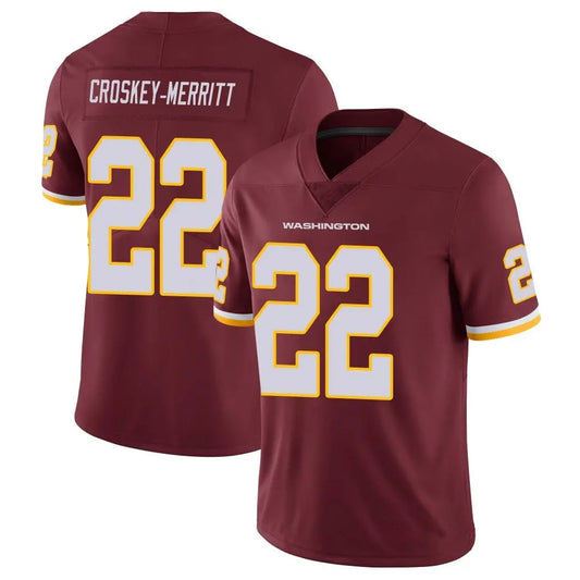 W.Commanders #22 Jacory Croskey-Merritt Player Burgundy Vapor Limited Football Jerseys