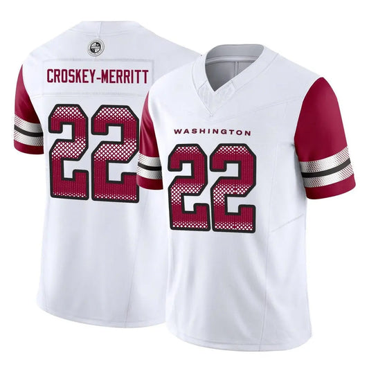 W.Commanders #22 Jacory Croskey-Merritt Player White Vapor F.U.S.E. Limited Football Jerseys