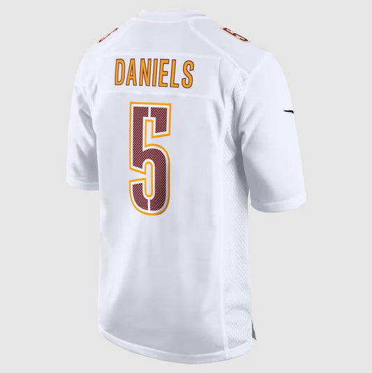 W.Commanders #5 Jayden Daniels Player Tundra White Fashion Stitched American Football Jerseys