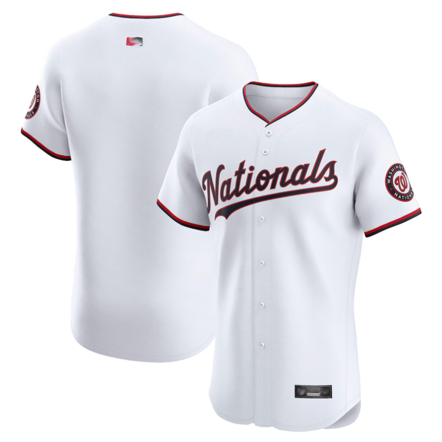W.Nationals Blank Player White Home Elite Baseball Jerseys