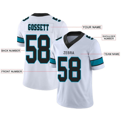 Custom C.Panthers White Personalized Design Football Jerseys